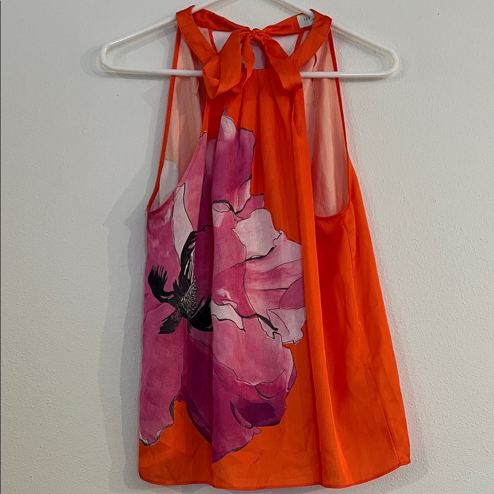 Ted Baker Orange and Pink Floral Blouse